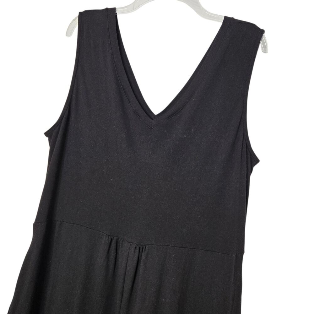 Cuddl Duds Flexwear V-Neck Jumpsuit 1X Black Sleeveless Wide Leg A373506 - Picture 5 of 15
